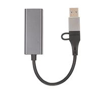 Adaptateur vers RJ45 Gigabit 1000 Mbps en Alliage d‘Aluminium | Avec interface USB 3.0 et Type-C compatible 10/100/1000Mbps auto-adaptatif duplex intégral et semi-duplex prend en Auto MDIX