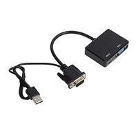 Adaptateur VGA à, à VGA Cable vers Le Convertisseur de Séparateur de Câble Prise en Charge vers High Definition Interface Multimédia Adaptateur Dual Affichage (Black)