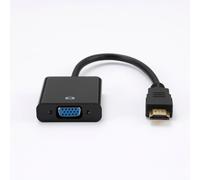 Adaptateur VGA femelle vers HDMI mâle - HDMI fiche or - Noir - Câble 15 cm - en sachet