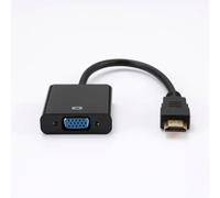 Adaptateur VGA femelle vers HDMI mâle - HDMI fiche or - Noir - Câble 15 cm - en sachet - Neuf