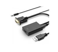 Adaptateur VGA / M + Audio jack 3.5 + USB vers HDMI / F - Noir - 0.15 m