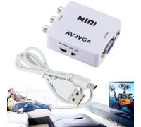 Adaptateur VGA pour moniteur, convertisseur AV vers VGA avec fonction de réduction du bruit pour une image nette et stable, affichage numérique de