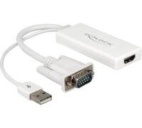 Adaptateur VGA, USB, HDMI Delock 62460 [1x VGA mâle, USB 2.0 type A mâle - 1x HDMI femelle] 25.00 cm blanc