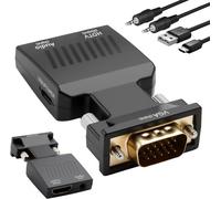 Adaptateur Vga Vers Hdmi Avec Audio, Convertisseur 1080P Vga Mâle Vers Hdmi Femelle Avec 3,5 Mm Câble Et D'Alimentation Câble, Connecteur Unidirectionnel Pour Ancien Portable/Pc Vers Tv/Moni[Z152]