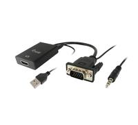 Equip 119038 câble vidéo et adaptateur 0,2 m VGA (D-Sub) + 3,5 mm DVI-D + USB Noir