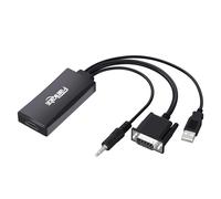 Adaptateur VGA vers HDMI avec audio (source de sortie PC VGA vers TV/moniteur avec affichage d'entrée HDMI), convertisseur VGA mâle vers HDMI femelle pour moniteur, adaptateur VGA HDMI 1080p