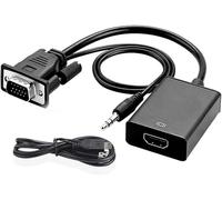 Adaptateur Vga Vers Hdmi Avec Câble Audio 3,5 Mm Et Câble D'Alimentation, Convertisseur Vga Vers Hdmi 1080P 60Hz, Compatible Avec Le Vga Mâle Et Le Hdmi Femelle Pour Les Tv, Projec[YIN4181895]