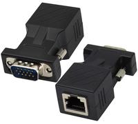 Adaptateur Vga Vers Rj45,Port Mâle Rj45 Femelle Vers Vga 15 Broches Cat5 Cat6 Cat7 Ethernet Prend En Charge La Transmission Vidéo Multimédia 720P, 1080I,1080P(2-Packs/Mâle)[Audio3484]