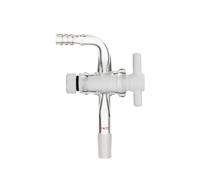 Adaptateur Vide 90 Degrés Borosilicaté Cannelé Joint Rodé-14# Robinet PTFE | Adaptateur Entrée Coudé en Verre Contrôle Débit Raccord Cannelé Rampe Schlenk