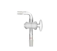 Adaptateur Vide 90 Degrés Borosilicaté Cannelé Joint Rodé-14# Robinet Verre | Adaptateur Entrée Coudé en Verre Contrôle Débit Raccord Cannelé Rampe Schlenk