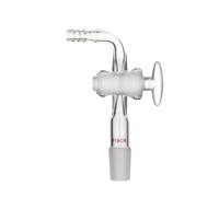 Adaptateur Vide 90 Degrés Borosilicaté Cannelé Joint Rodé-19# Robinet Verre | Adaptateur Entrée Coudé en Verre Contrôle Débit Raccord Cannelé Rampe Schlenk