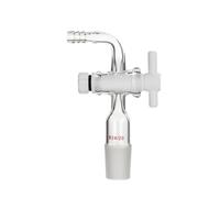 Adaptateur Vide 90 Degrés Borosilicaté Cannelé Joint Rodé-24# Robinet PTFE | Adaptateur Entrée Coudé en Verre Contrôle Débit Raccord Cannelé Rampe Schlenk