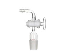 Adaptateur Vide 90 Degrés Borosilicaté Cannelé Joint Rodé-34# Robinet Verre | Adaptateur Entrée Coudé en Verre Contrôle Débit Raccord Cannelé Rampe Schlenk