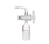 Adaptateur Vide 90 Degrés Borosilicaté Cannelé Joint Rodé-40# Robinet PTFE | Adaptateur Entrée Coudé en Verre Contrôle Débit Raccord Cannelé Rampe Schlenk