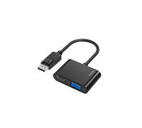 Hama Adaptateur vidéo 2-en-1 DisplayPort vers VGA + HDMI Ultra-HD 4K Métal Noir Garantie 10 Ans