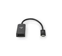 Nedis Adaptateur vidéo CCGB64353BK02 USB‑C → DisplayPort 20 cm USB 3.2 Gen 1 DP1.4 8K30Hz Noir