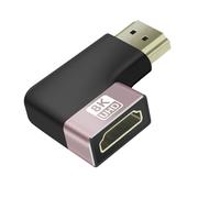 Adaptateur Vidéo 8K UHD HDMI Femelle vers HDMI Mâle Coudé à Gauche Noir