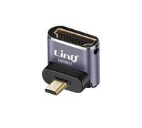LinQ Adaptateur vidéo HDMI femelle vers Micro HDMI mâle 8K UHD coudé 90° compact Gris