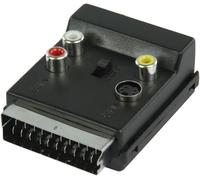 Adaptateur Vidéo Avec Fiche Péritel Mâle Vers 3 Connecteurs Rca Femelles/S-Video Et Sélecteur[Z899]