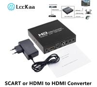 Adaptateur vidéo compatible péritel ou HDMI vers HDMI, convertisseur vidéo HD pour HDTV Sky Box, prise STB pour TV HD DVD PC portable noir