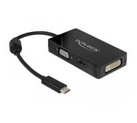 DeLOCK 63925 répartiteur vidéo - Répartiteurs vidéo (USB Type-C, 0,13 m, 3840 x 2160 Pixels, 60 Hz, Noir, 1,35 W)