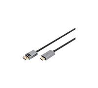 - Adaptateur vidéo - DisplayPort mâle pour HDMI mâle - 1.8 m - double blindage - noir - bouton-pression, support 1080p, support 4K 120 Hz, support