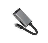 Adaptateur Vidéo Duo Play 2-en-1 USB-C vers HDMI et VGA avec Affichage 4K 60Hz A-Logic Gris
