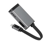 Adaptateur Vidéo Duo Play 2-en-1 USB-C vers HDMI et VGA avec Affichage 4K 60Hz A-Logic Gris