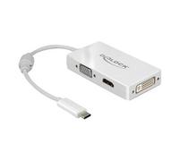 Delock Adaptateur USB Type C vers VGA/HDMI/DVI Femelle Blanc