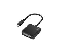 Hama Adaptateur USB C - DVI vers Moniteur pour transférer des données numériques et vidéo (4K, Prise étroite, matériaux Flexibles, Thunderbolt-3/4) Noir