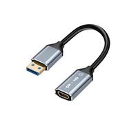 Adaptateur Vidéo HDMI Femelle vers DisplayPort Mâle 4K 60Hz avec Mini Câble Gris