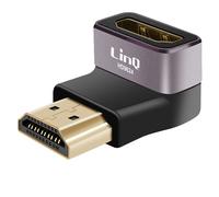 Adaptateur Vidéo HDMI Mâle vers Femelle 8K UHD Coudé Vertical Bas Noir
