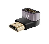 Adaptateur Vidéo HDMI Mâle vers Femelle 8K UHD Coudé Vertical Bas Noir