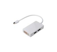 - Adaptateur vidéo - Mini DisplayPort mâle pour DVI-I, HDMI, DisplayPort femelle - 20 cm - double blindage - blanc