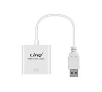 Adaptateur Vidéo Usb 3.0 Mâle Vers Vga Femelle 1080p Linq Blanc
