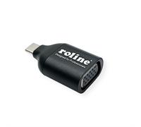 Adaptateur Vidéo USB ROLINE 12.03.3228 - USB Type-C Mâle, USB 3.2 Gen 1, Sortie VGA (D-Sub), 1920x1080 60Hz, Noir, 8.6g