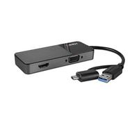 Lindy Adaptateur vidéo USB Type A mâle vers HD-15 (VGA) / HDMI 10 cm noir