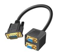 Adaptateur Vidéo VGA Mâle vers Double VGA Femelle Compact Robuste LinQ Noir
