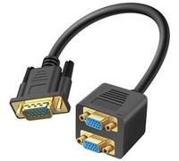 Adaptateur Vidéo VGA Mâle vers Double VGA Femelle Compact Robuste LinQ Noir G