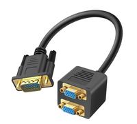 Adaptateur Vidéo VGA Mâle vers Double VGA Femelle Compact Robuste Noir