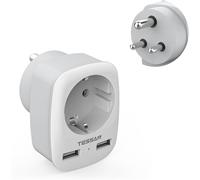 Adaptateur Voyage Inde, Adaptateur Prise Avec 2 Usb, Voyage France Vers Inde, Sri Lanka, Népal, Prise Type D[Z2108]