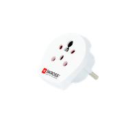 Adaptateur voyage India/Israël/Danemark vers Europe Blanc Skross