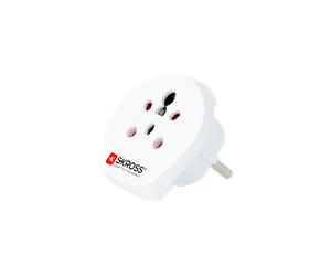 Adaptateur voyage India/Israël/Danemark vers Europe Blanc Skross