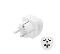 Adaptateur voyage type E et F, 3 pôles, univ., monde vers Europe, blc