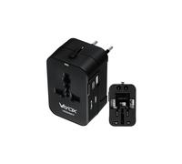 Adaptateur voyage UK/US/EU/AU avec chargeur USB-A, USB-C BX15397