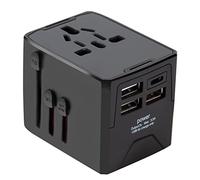 Adaptateur Voyage Universel Adaptateur Prise avec 3 USB et 1 Type-C Ports Prise AC International Prise Universelle pour EU UK US AUS Plus de 150 Pays