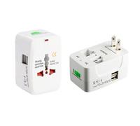 Adaptateur Voyage Universel, Adaptateur Prise Universelle Multi-Fonction avec 2 Ports USB, France, USA, UK et Australie