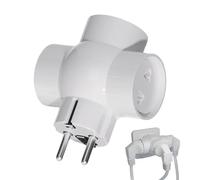 Adaptateur Voyage Universel - Prise Multiple 16A Courant Alternatif, Convertisseur Électrique Europe Allemagne Russie, Bloc Alimentation Secteur Trois Ports | Accessoire Pratique pour Séjour Étranger