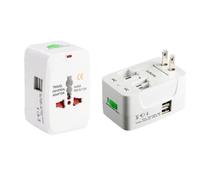 Adaptateur Voyage Universel - ZVD - Adaptateur Prise Multi-Fonction - 4 Prises - 2 Ports USB