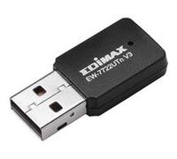 Adaptateur Wi-Fi 300 Mbps Compact EW-7722UTn V3 Certifié IEEE 802.11n Edimax Noir / Argent G